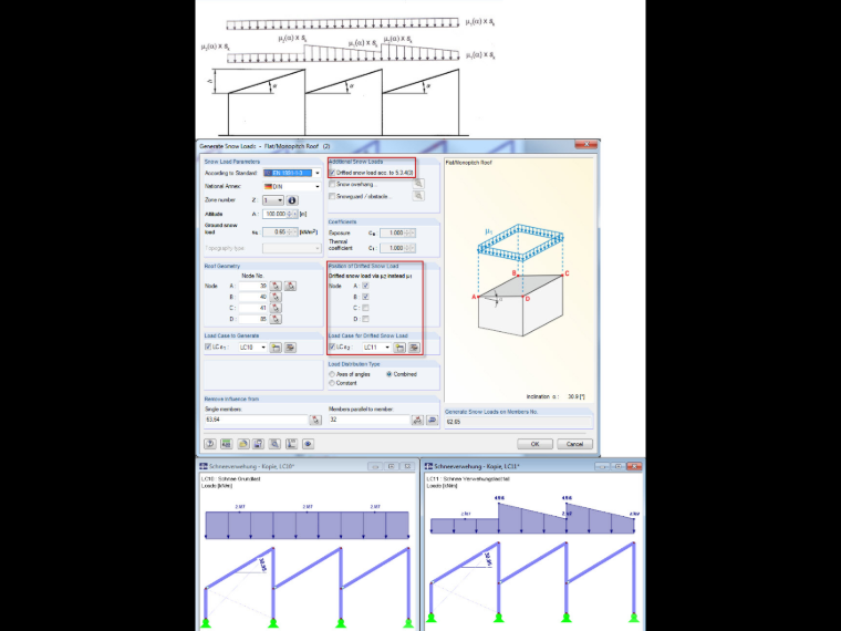 Obciążenie śniegiem bez zaspy śnieżnej