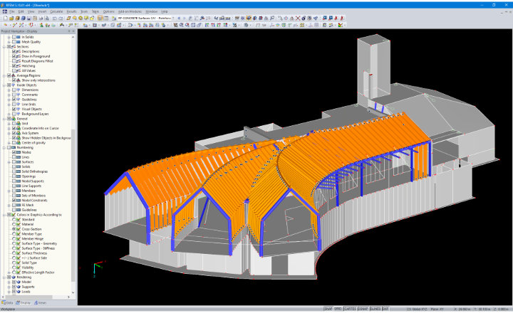 Model 3D schroniska w RFEM (© LignoAlp)