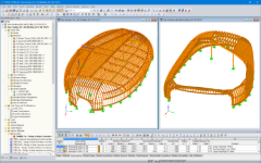 Modele 3D dwóch pawilonów w RSTAB (© Blumer-Lehmann AG)