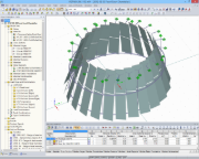 Model 3D konstrukcji wsporczej szklanego żyrandola w programie RSTAB (© www.stutzkiengineering.com)