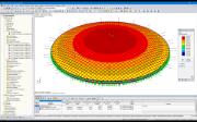 Model 3D poduszki ETFE z okablowaniem w RFEM (© z3rch)