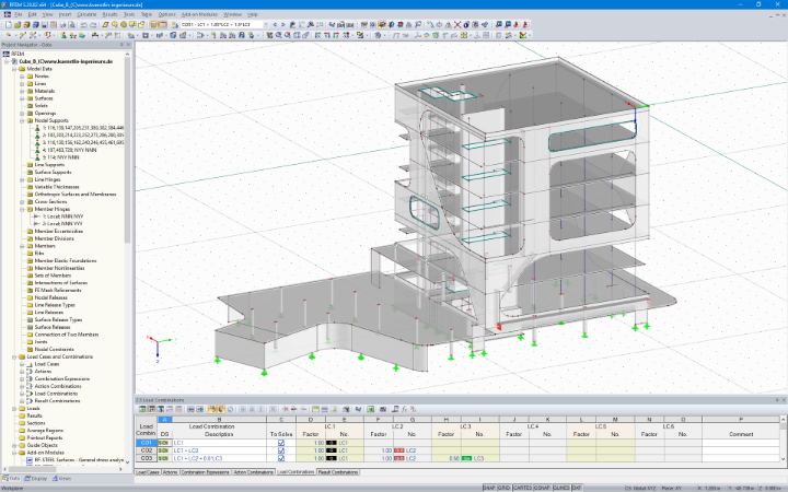 Model 3D "Cube B" w RFEM (© kunstlin ingenieure)