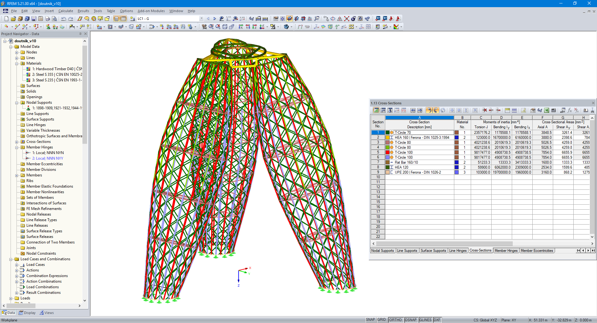 Model wieży widokowej w RFEM (© STATIC Solution sro)