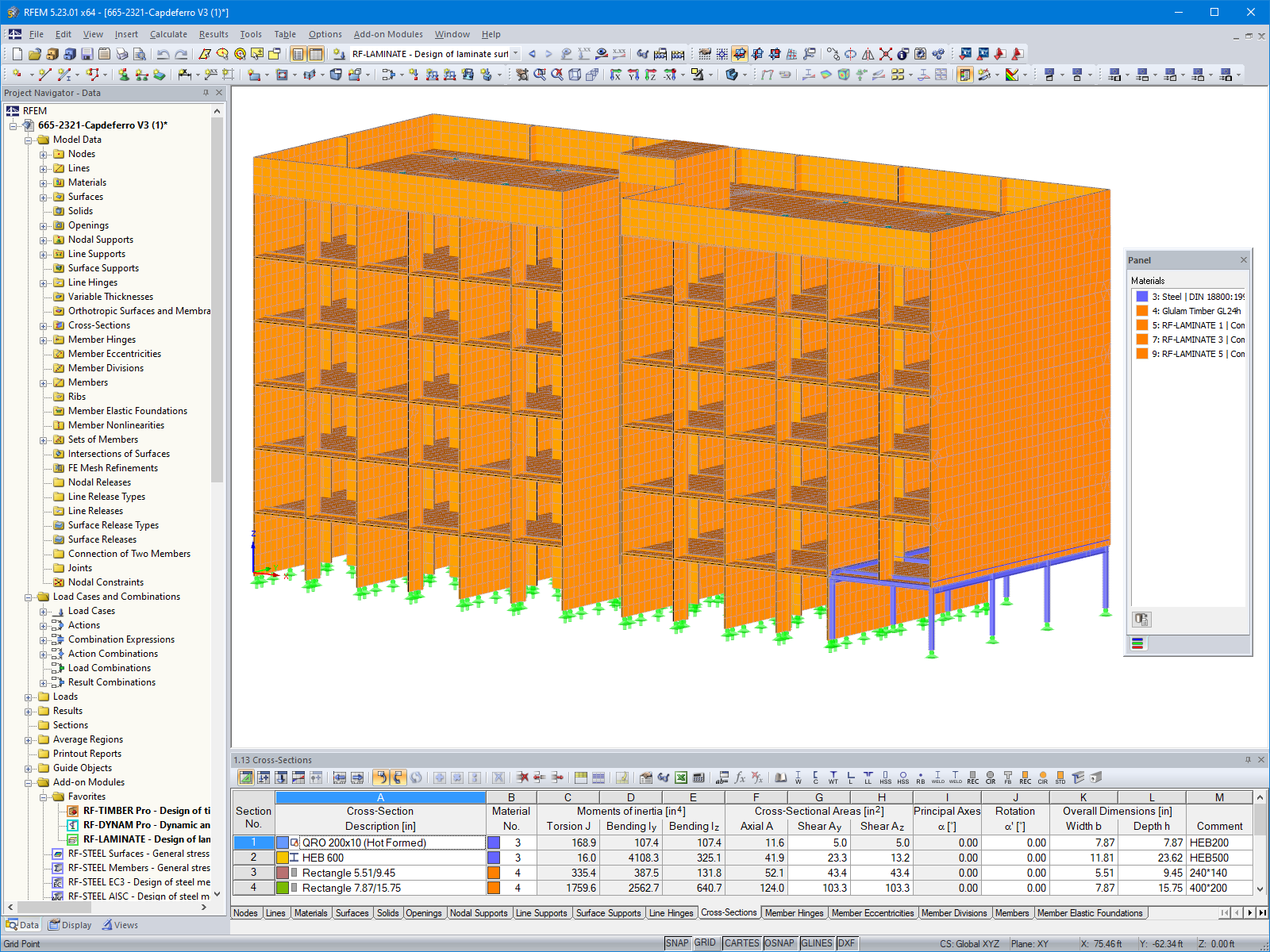 Model 3D budynku mieszkalnego w RFEM (© Egoin)