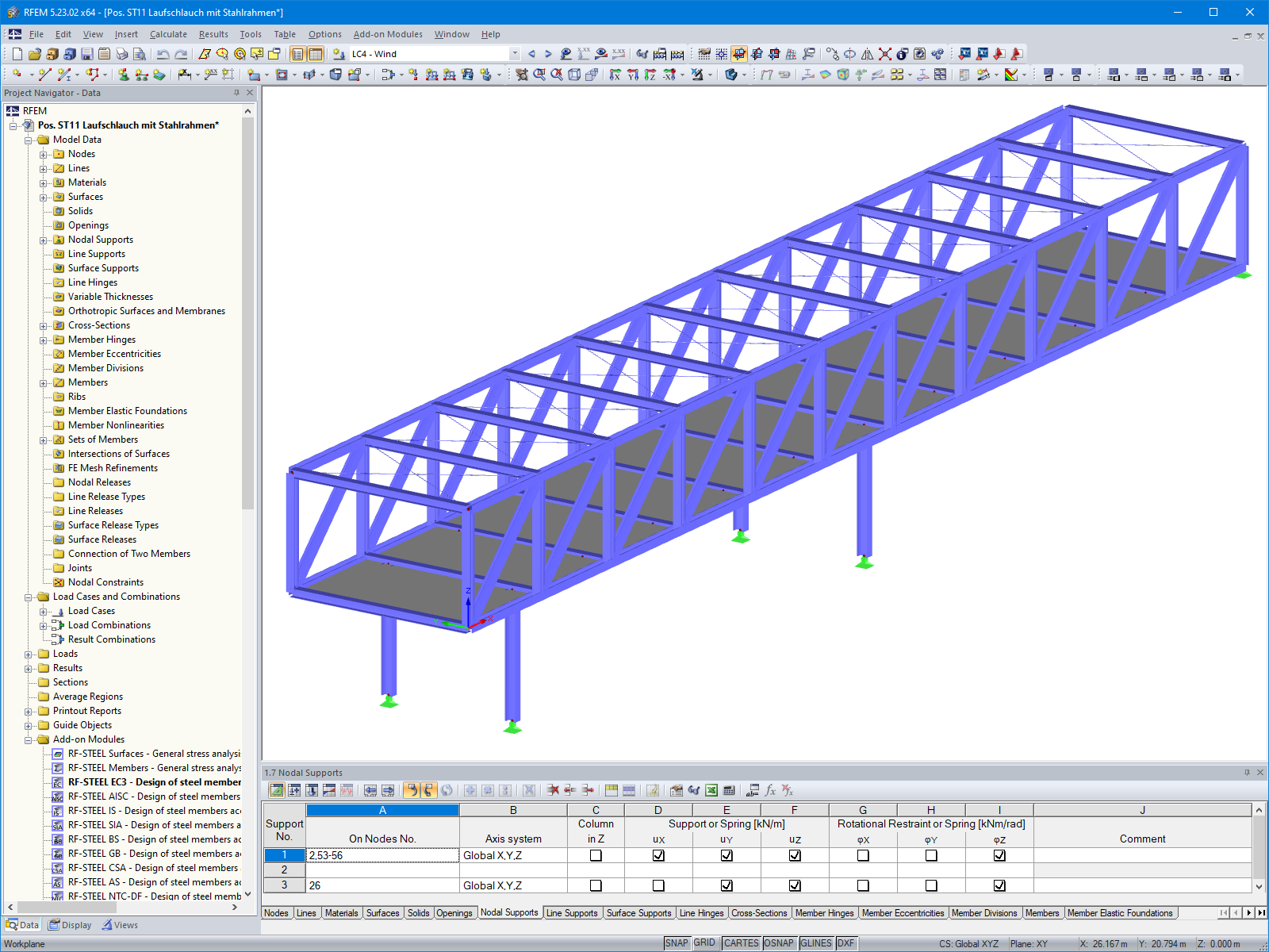 Kratownica w 3D w RFEM (© Statik Breinbauer)