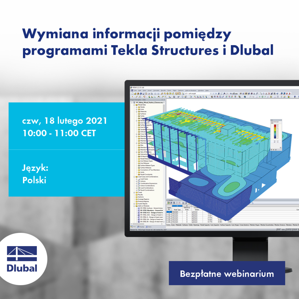 Wymiana informacji pomiędzy programami Tekla Structures i Dlubal