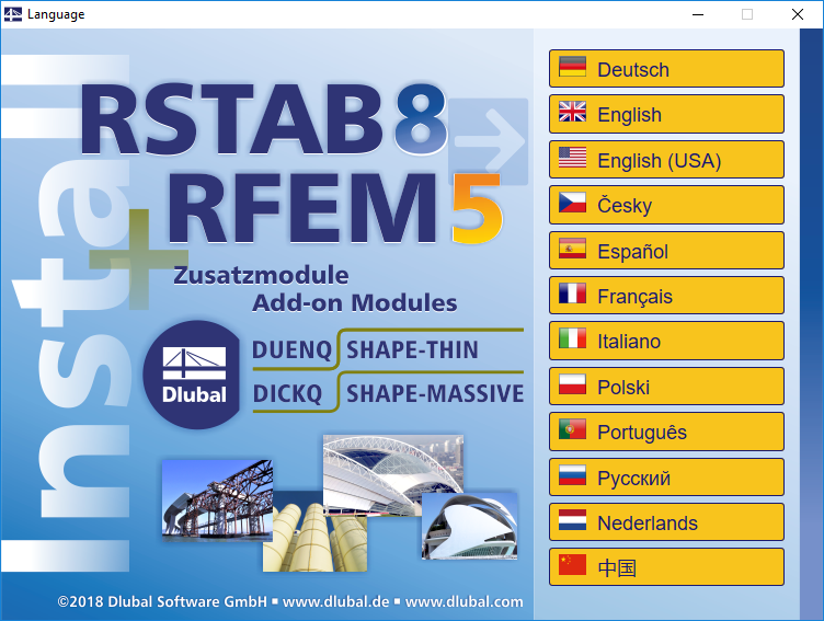 Instalacja okna dialogowego - wybór języka