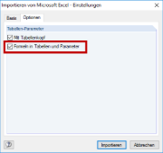 Import z Microsoft Excel - Ustawienia
