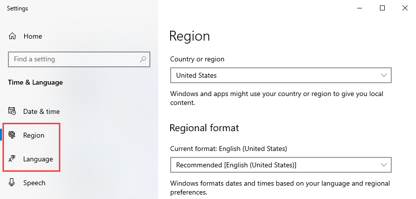 Dostosowywanie regionu