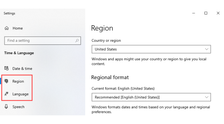 Dostosowywanie regionu