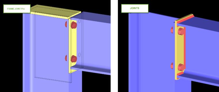 Porównanie FRAME JOINT Pro/JOINTS. Podczas używania połączeń można usunąć blachę końcową.