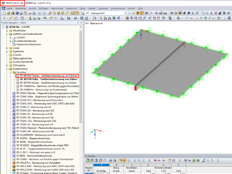 Rysunek z wersji 5.20.01 - Brakujące dane z RF-CONCRETE Surfaces