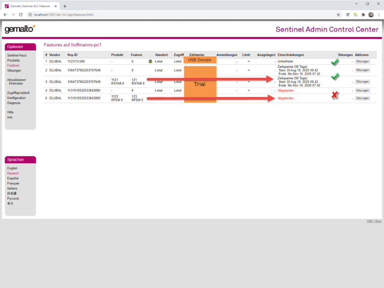 Centrum kontroli administratora - funkcje