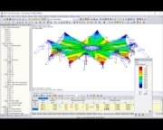 Siły rozciągające w kablach i liniach konturu po form-finding w RFEM