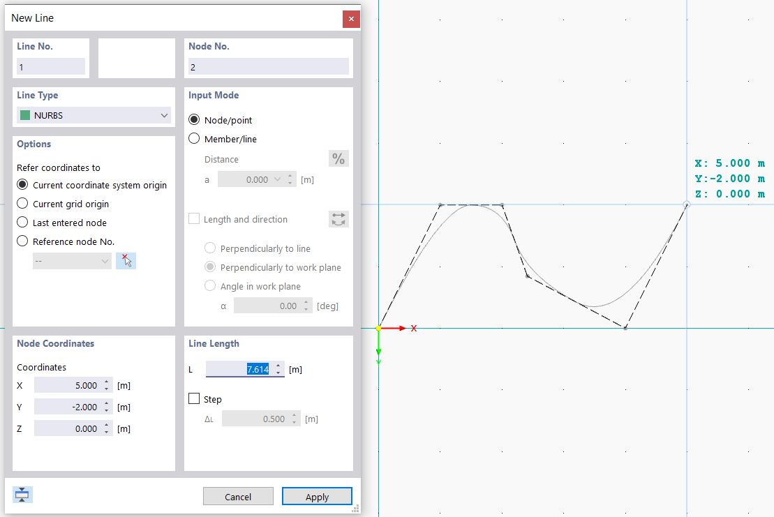 Graficzne definiowanie NURBS