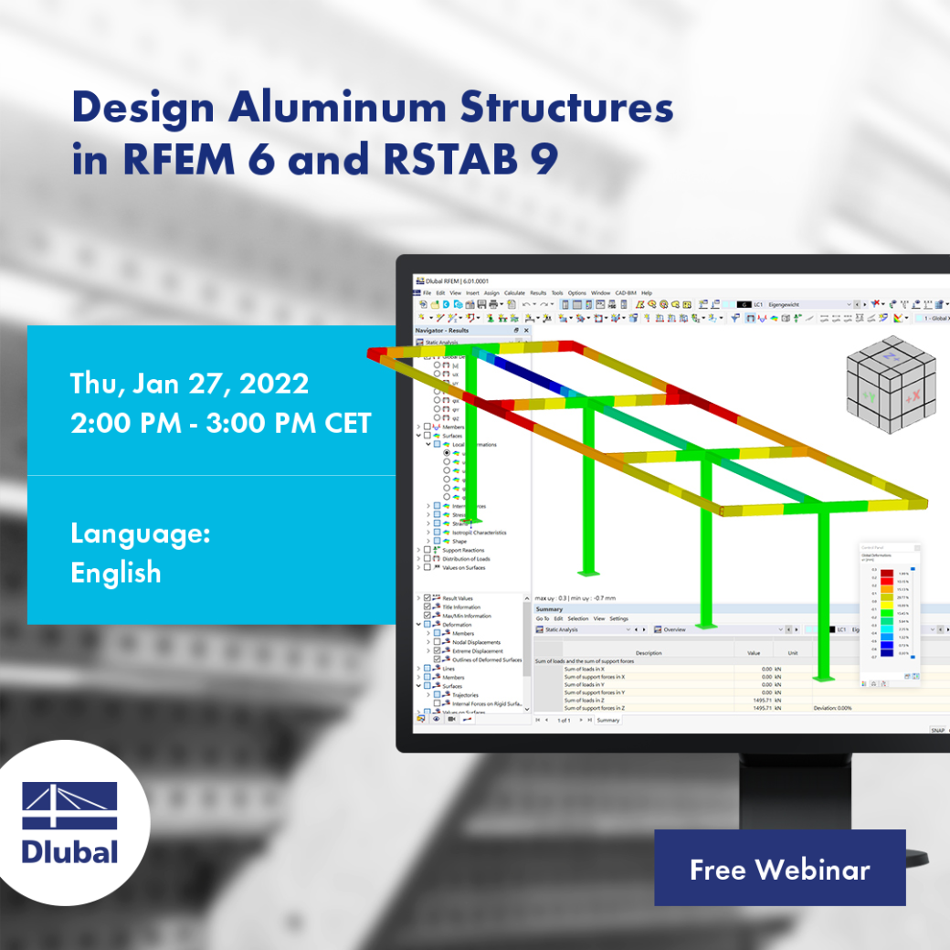 Wymiarowanie konstrukcji aluminiowych\n w programach RFEM 6 i RSTAB 9