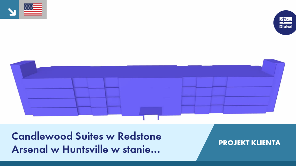 Widok hotelu Candlewood Suites w Redstone Arsenal, nowoczesny projekt klienta w Huntsville, Alabama, USA