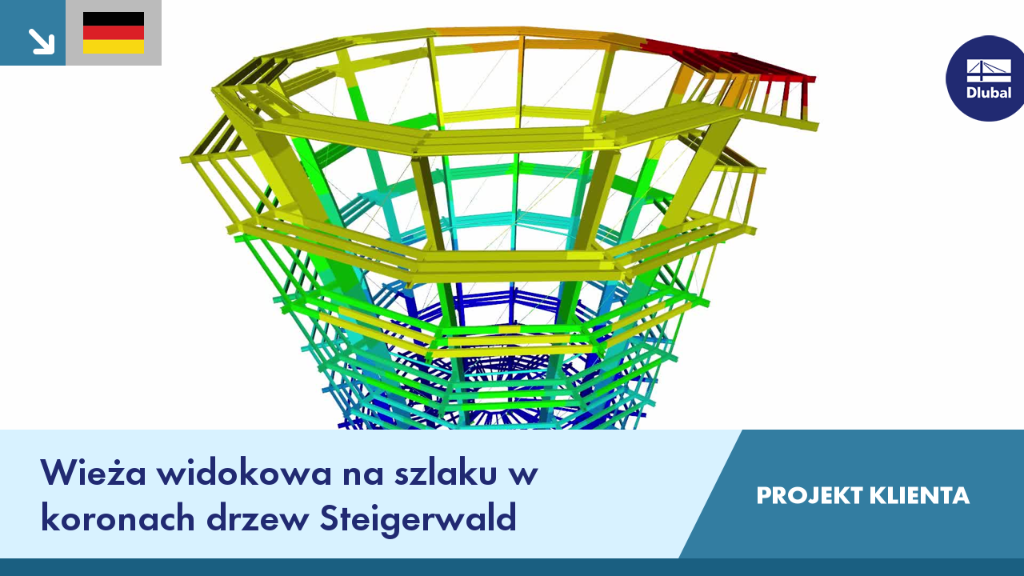 Wieża widokowa w ścieżce w koronach drzew w Steigerwald otoczona leśnym krajobrazem