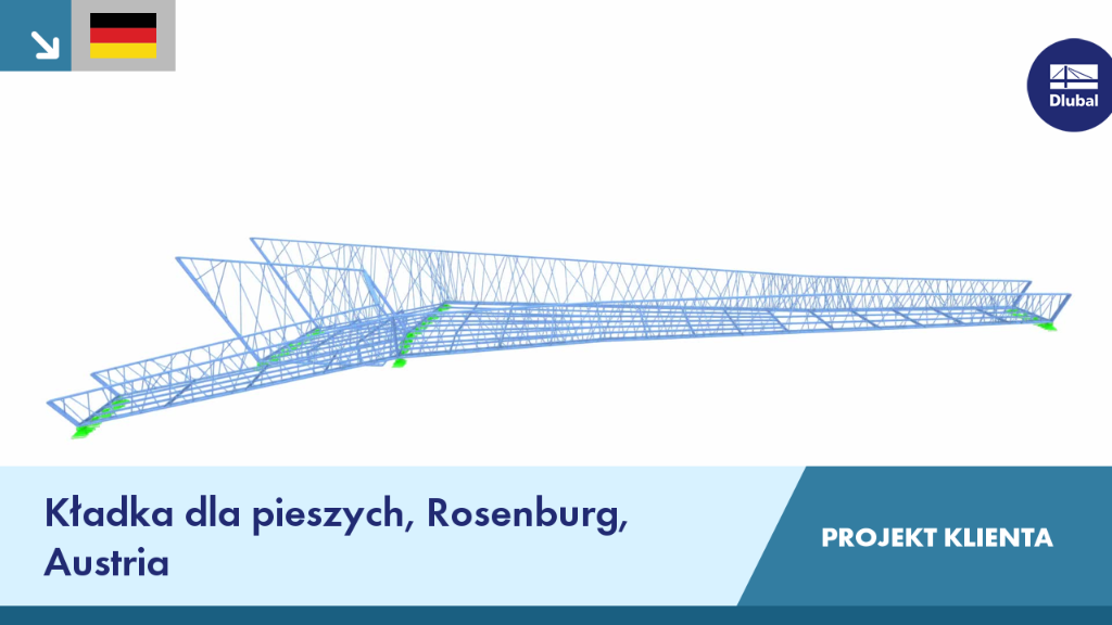 Most dla pieszych nad rzeką w Rosenburg, Austria