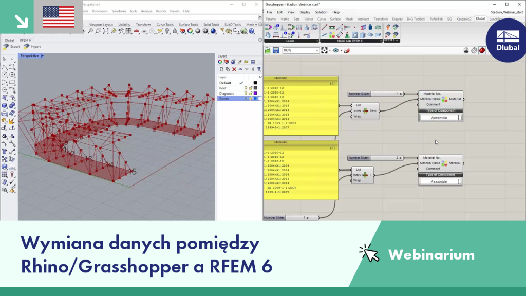 Wymiana danych pomiędzy Rhino/Grasshopper a RFEM 6
