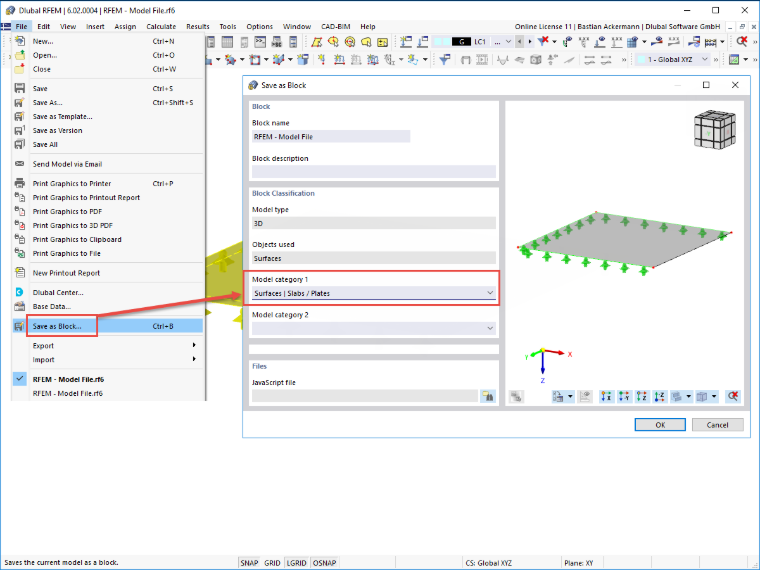 FAQ 005231 | Jak mogę tworzyć i otwierać bloki w programie RFEM 6/RSTAB 9?