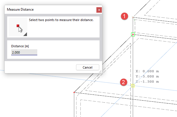 Zmierzyć odległość między dwoma punktami