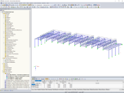Częściowy model hali północnej w RFEM (© Isenmann Ingenieure)