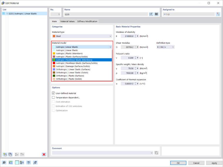 Modele materiałowe w RFEM 6