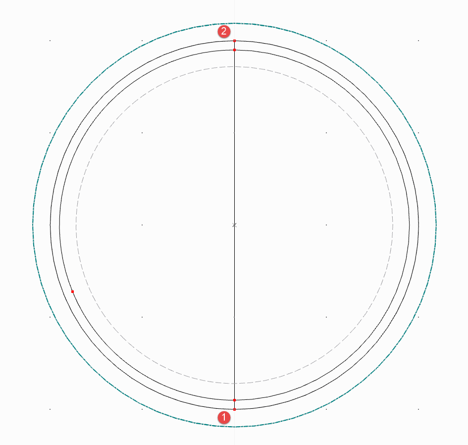 Linia pomocnicza do połączenia okręgów
