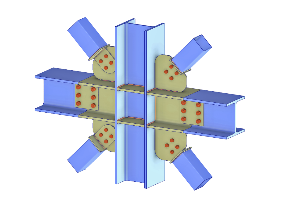 Wzór 004373 | Króciec w połączeniu nakładkowym ze stężeniem