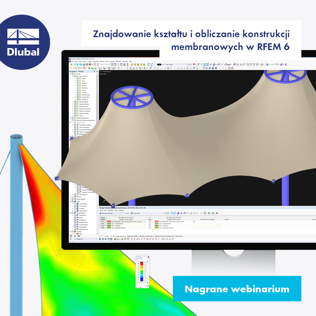 Znajdowanie kształtu i obliczanie konstrukcji membranowych w RFEM 6