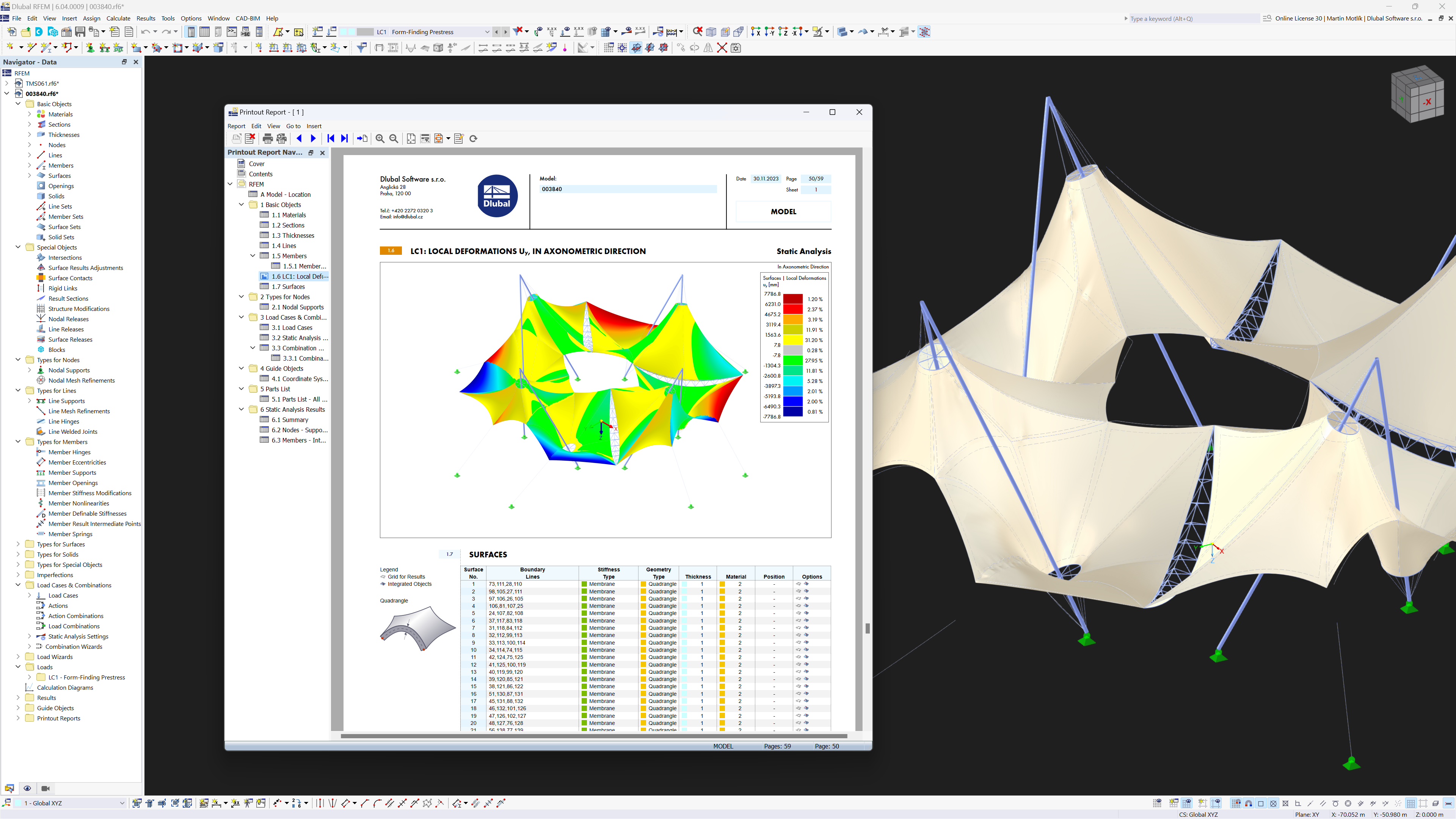 Form-Finding dla programu RFEM 6 | Raport