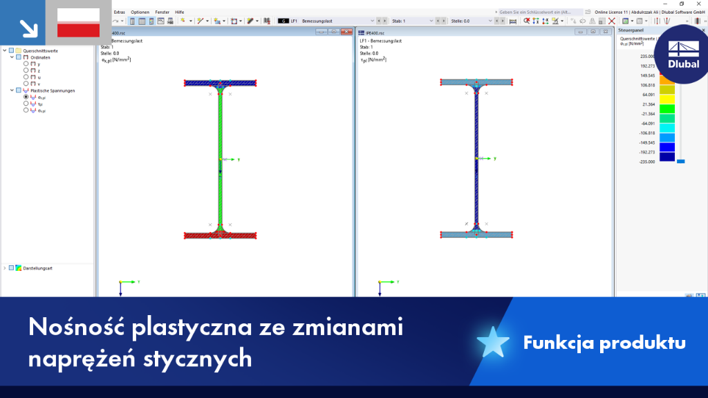 Wizualizacja nośności granicznej z uwzględnieniem naprężeń stycznych