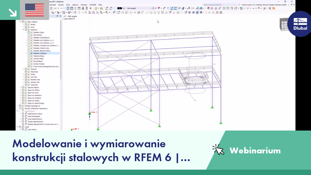 Webinarium: Modelowanie i obliczanie konstrukcji stalowych w programie RFEM 6, Część 1, Dlubal Software