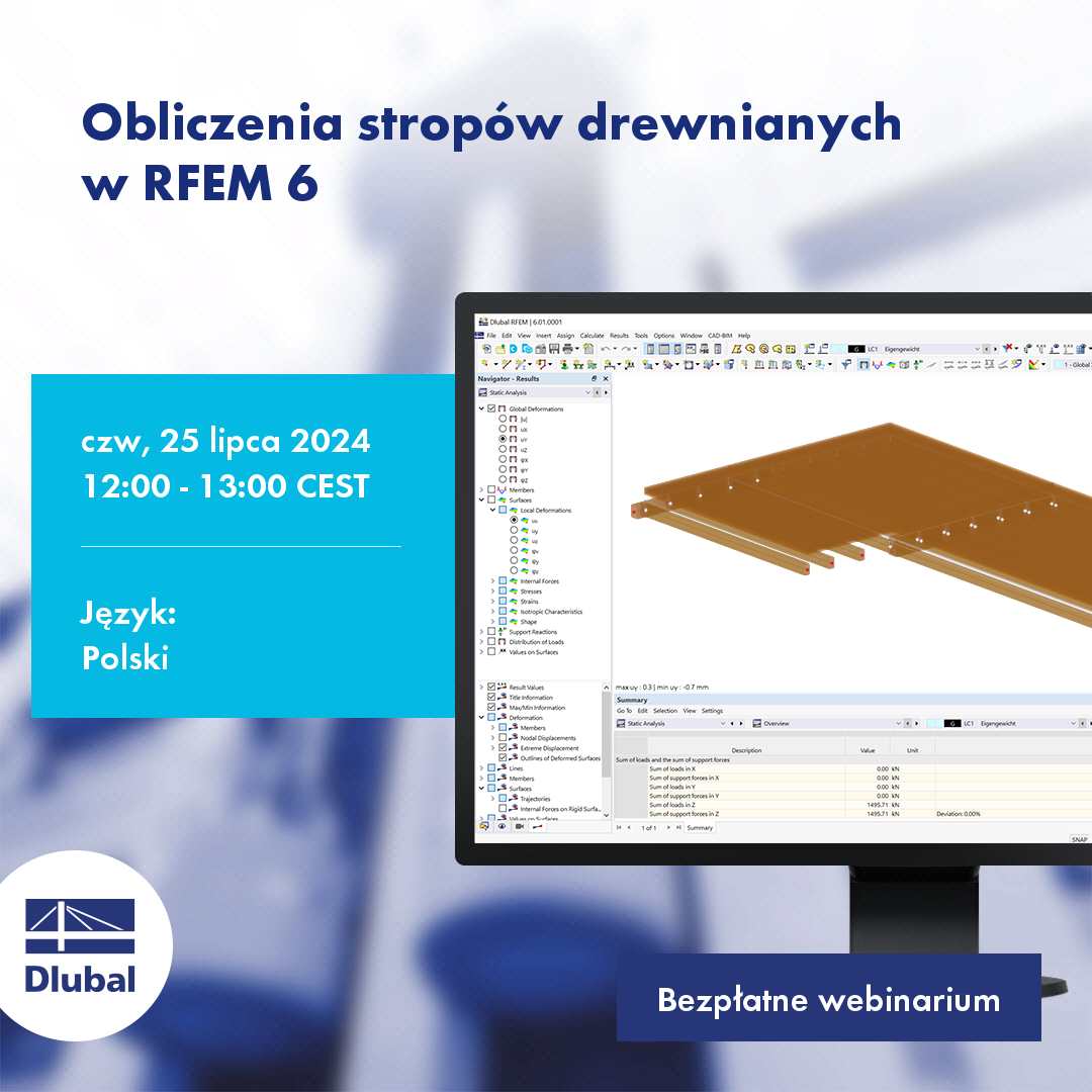 Obliczenia stropów drewnianych \n w RFEM 6