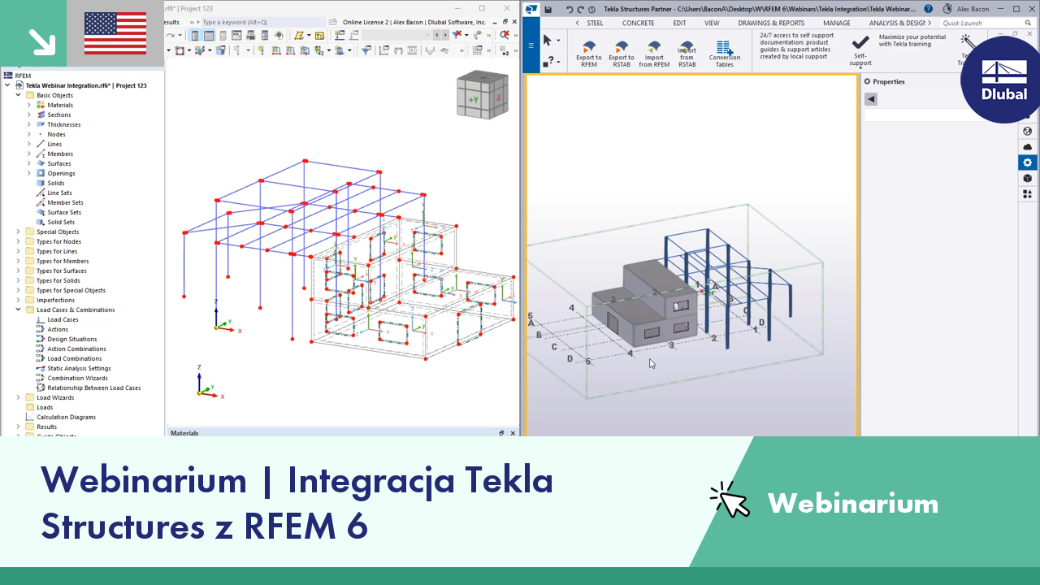 Integracja programu Tekla Structures z RFEM 6 w szczegółowej prezentacji webinarium.