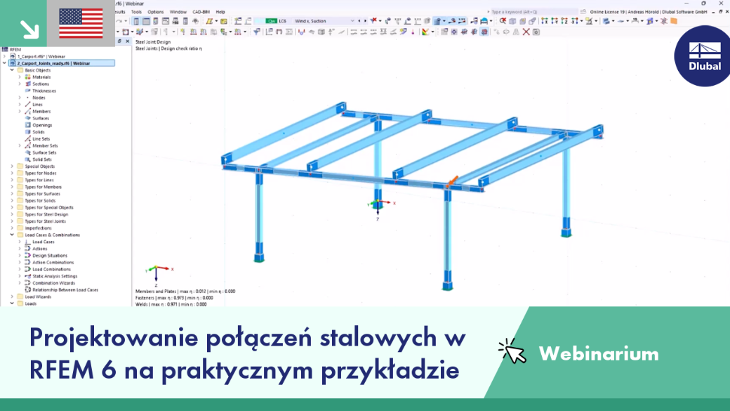 Obliczanie połączenia stalowego na podstawie praktycznego przykładu w oprogramowaniu RFEM 6. Wizualizacja opracowywania praktycznego scenariusza.