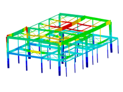Odkształcenia budynku biurowego w RFEM | © GH - Hervouet