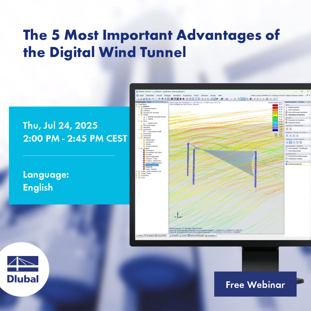 Illustration showcasing five advantages of digital wind tunnel technology for structural analysis innovation.