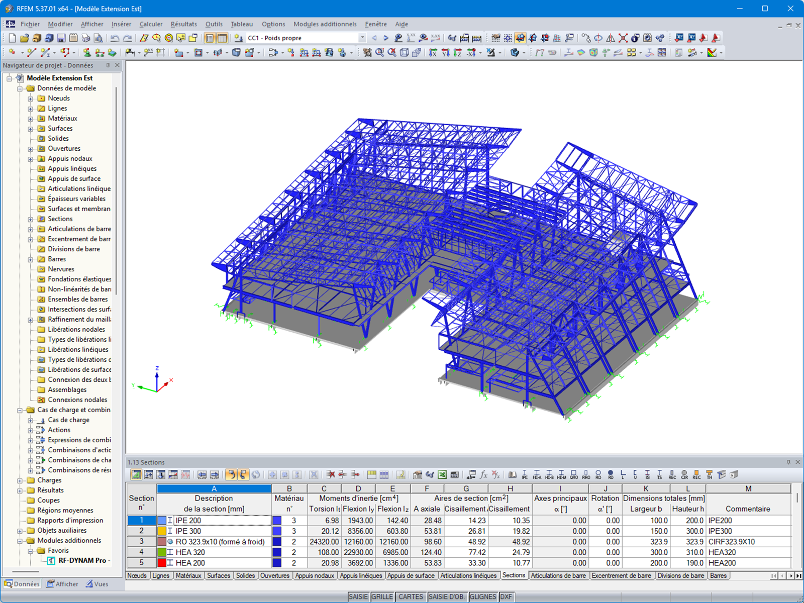Model Lotniska Aimé Césaire we RFEM 5 | © AIA Life Designers, architecten