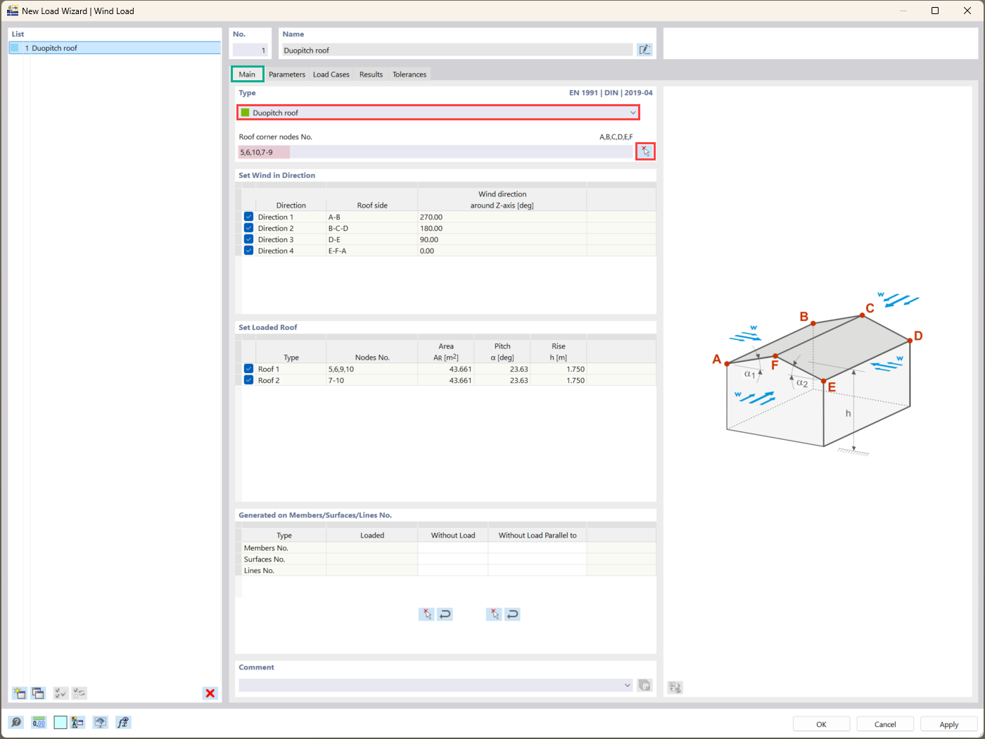 Wykorzystanie Wiatrowego kreatora obciążeń w RFEM 6 do generowania obciążeń wiatrem.