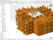 Model 3D budynku Heimdalsporten w programie RFEM 6, przedstawiający przekrój poziomy