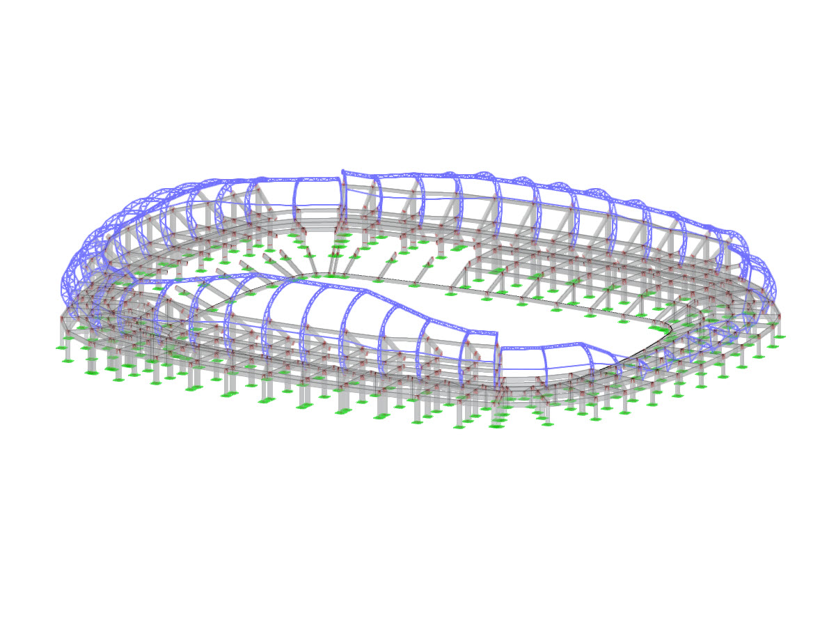 Widok stadionu piłkarskiego w Mazatlán w Meksyku z uwzględnieniem jego złożonej konstrukcji architektonicznej.