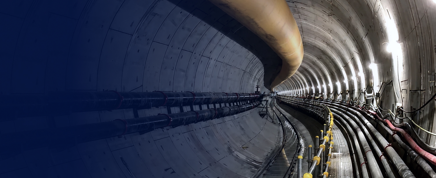 Zdjęcie złożonego systemu rur używanego w inżynierii tunelowej przez Cembra Engineering Consultancy.