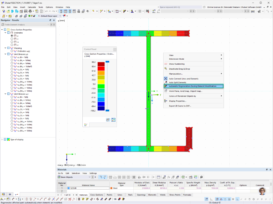 Automatyczne dostosowanie elementów w RSECTION podczas zmian dokonywanych przez użytkownika.