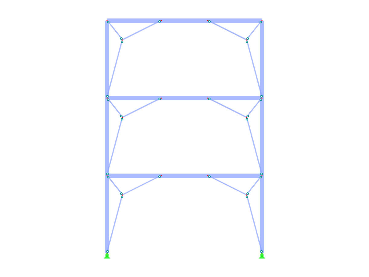 Symetryczny projekt systemu usztywniającego dla konstrukcji stalowej prezentujący stateczność konstrukcji i optymalizację obciążenia.