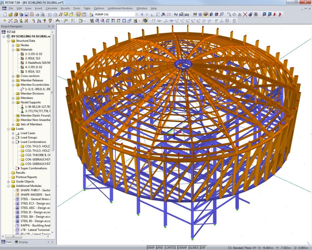 Biokraftwerk Schilling GmbH | Realizado com o RSTAB pelo gabinete de engenharia Georg Guter, Stetten, Alemanha | Georg.Guter@t-online.de