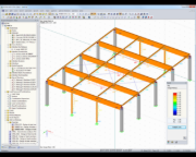 Representação 3D com resultados de dimensionamento do TIMBER AWC