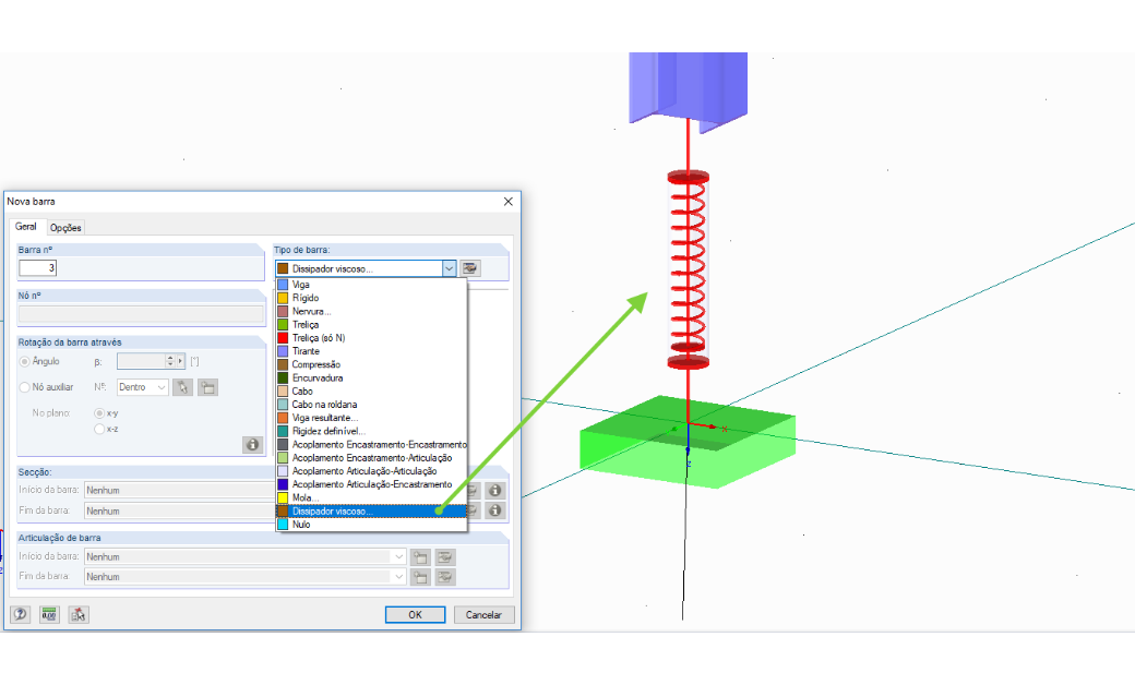 Stabtyp "Dämpfer" in RFEM