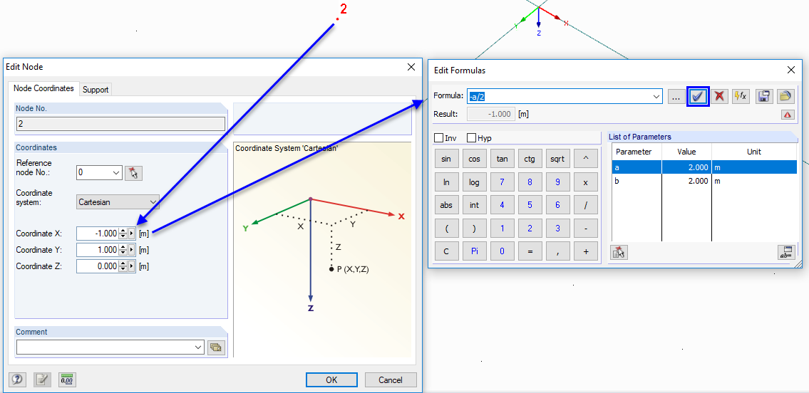 Parametrização dos nós 1 a 4